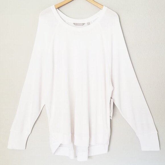 NEW Athleta High Serenity Criss Cross Sweatshirt Plus 2X Serene Mindset White - Picture 4 of 16